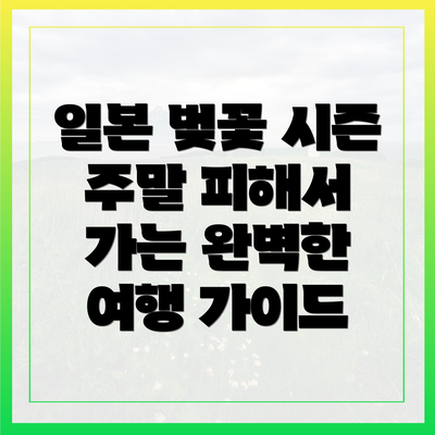 일본 벚꽃 시즌 주말 피해서 가는 완벽한 여행 가이드