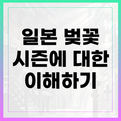일본 벚꽃 시즌에 대한 이해하기