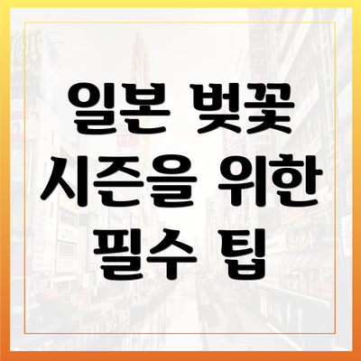 일본 벚꽃 시즌을 위한 필수 팁