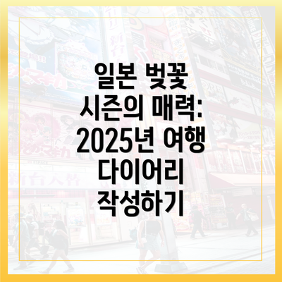 일본 벚꽃 시즌의 매력: 2025년 여행 다이어리 작성하기