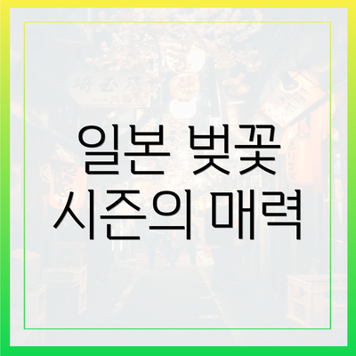 일본 벚꽃 시즌의 매력