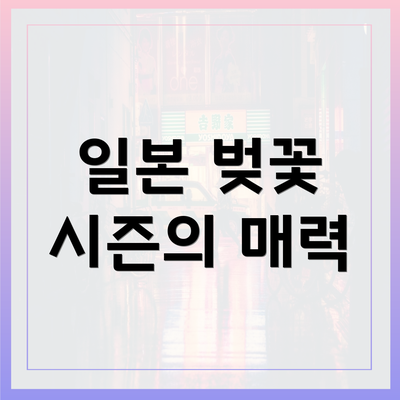 일본 벚꽃 시즌의 매력