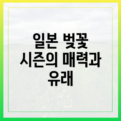 일본 벚꽃 시즌의 매력과 유래