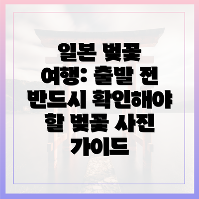 일본 벚꽃 여행: 출발 전 반드시 확인해야 할 벚꽃 사진 가이드