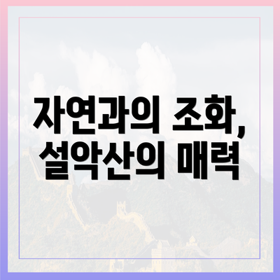 자연과의 조화, 설악산의 매력