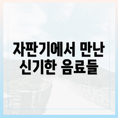 자판기에서 만난 신기한 음료들