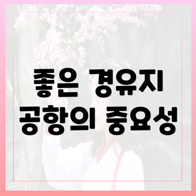 좋은 경유지 공항의 중요성