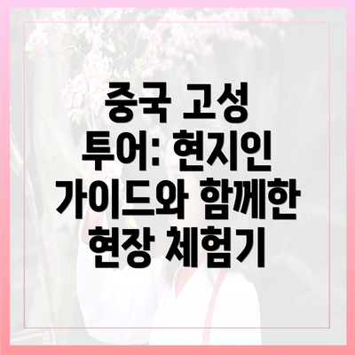 중국 고성 투어: 현지인 가이드와 함께한 현장 체험기