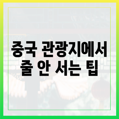 중국 관광지에서 줄 안 서는 팁