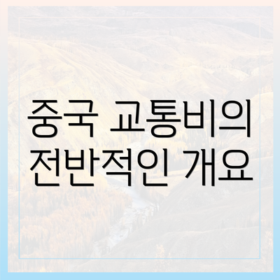 중국 교통비의 전반적인 개요