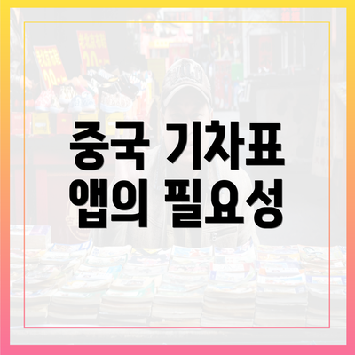 중국 기차표 앱의 필요성