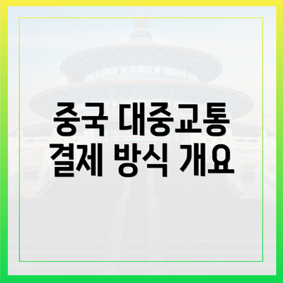 중국 대중교통 결제 방식 개요