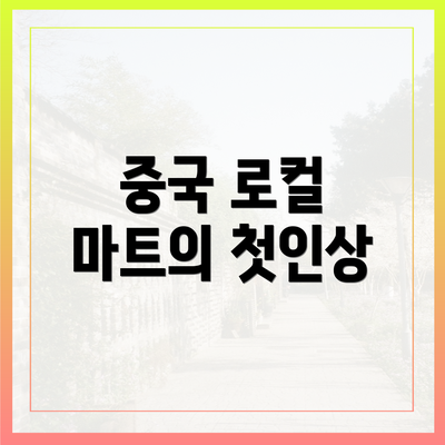중국 로컬 마트의 첫인상