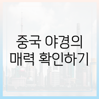중국 야경의 매력 확인하기
