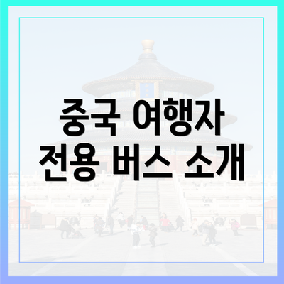 중국 여행자 전용 버스 소개