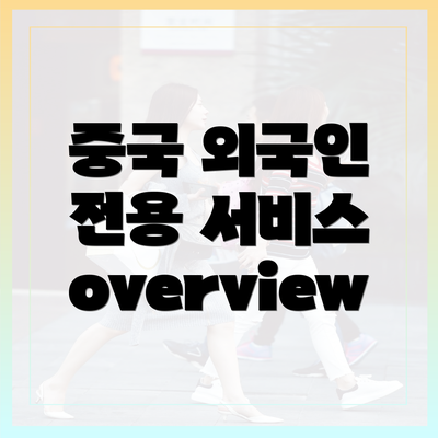 중국 외국인 전용 서비스 overview