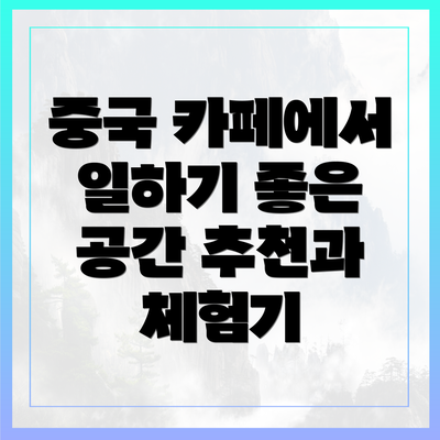 중국 카페에서 일하기 좋은 공간 추천과 체험기