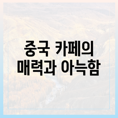 중국 카페의 매력과 아늑함
