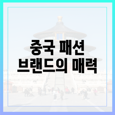 중국 패션 브랜드의 매력