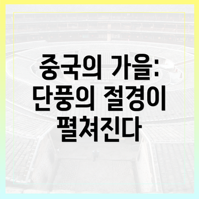 중국의 가을: 단풍의 절경이 펼쳐진다