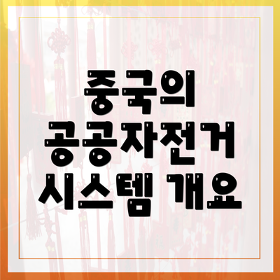 중국의 공공자전거 시스템 개요