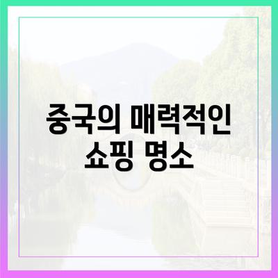 중국의 매력적인 쇼핑 명소
