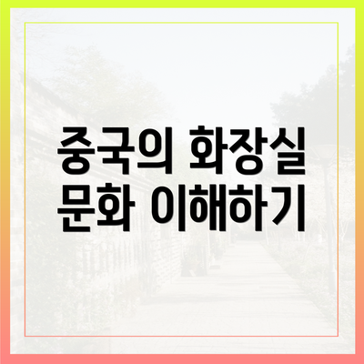 중국의 화장실 문화 이해하기