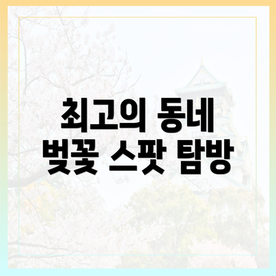 최고의 동네 벚꽃 스팟 탐방