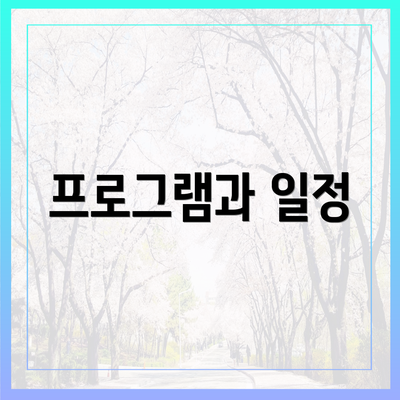 프로그램과 일정