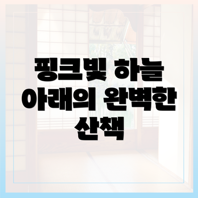 핑크빛 하늘 아래의 완벽한 산책