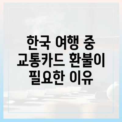 한국 여행 중 교통카드 환불이 필요한 이유