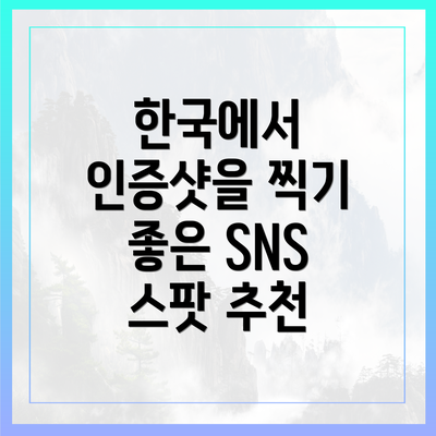 한국에서 인증샷을 찍기 좋은 SNS 스팟 추천