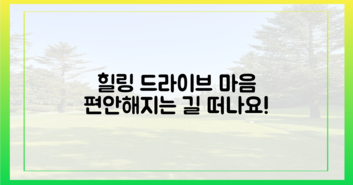 마음까지 편안해지는 힐링 드라이브