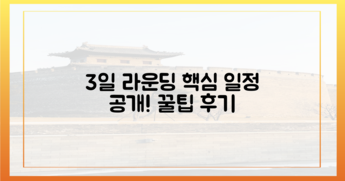 3일간의 라운딩 일정