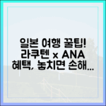 라쿠텐 트래블 & ANA, 3가지 혜택! 놓치면 후회할 일본 여행