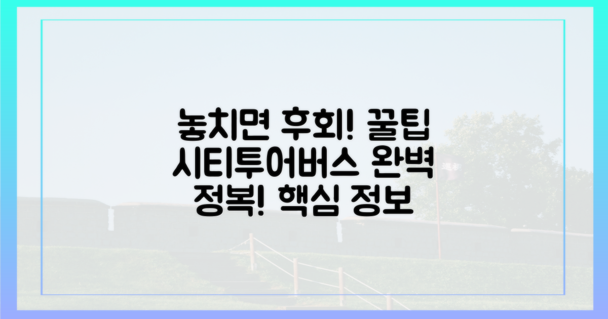 놓치면 후회할 꿀팁: 시티투어버스