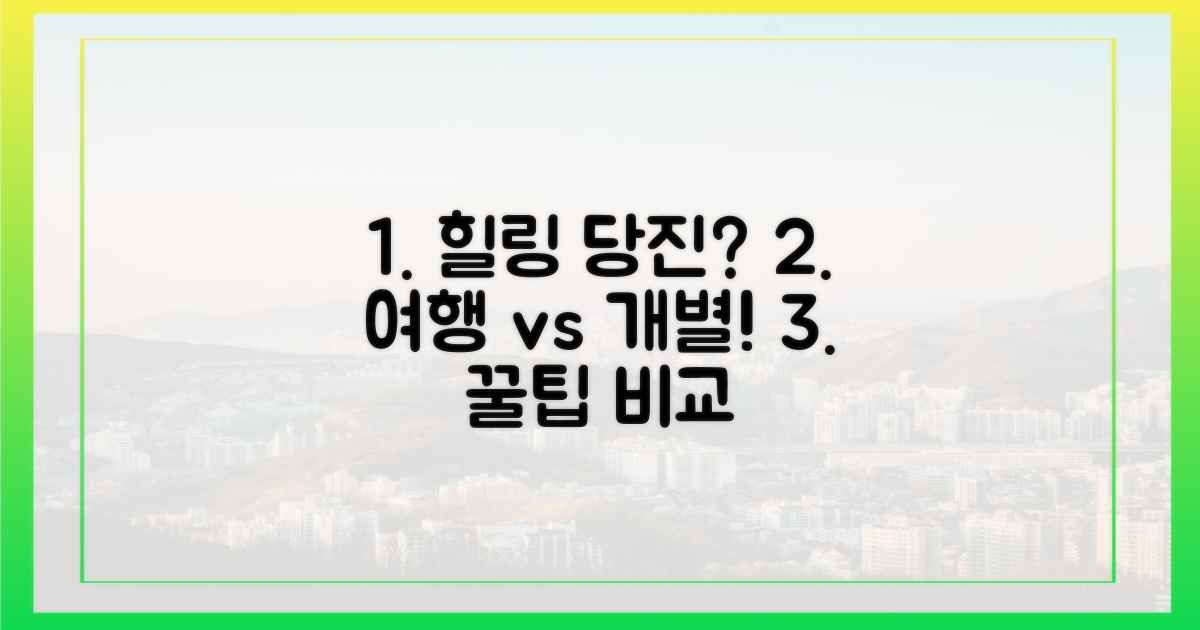 '힐링 당진' 여행 vs 개별 여행