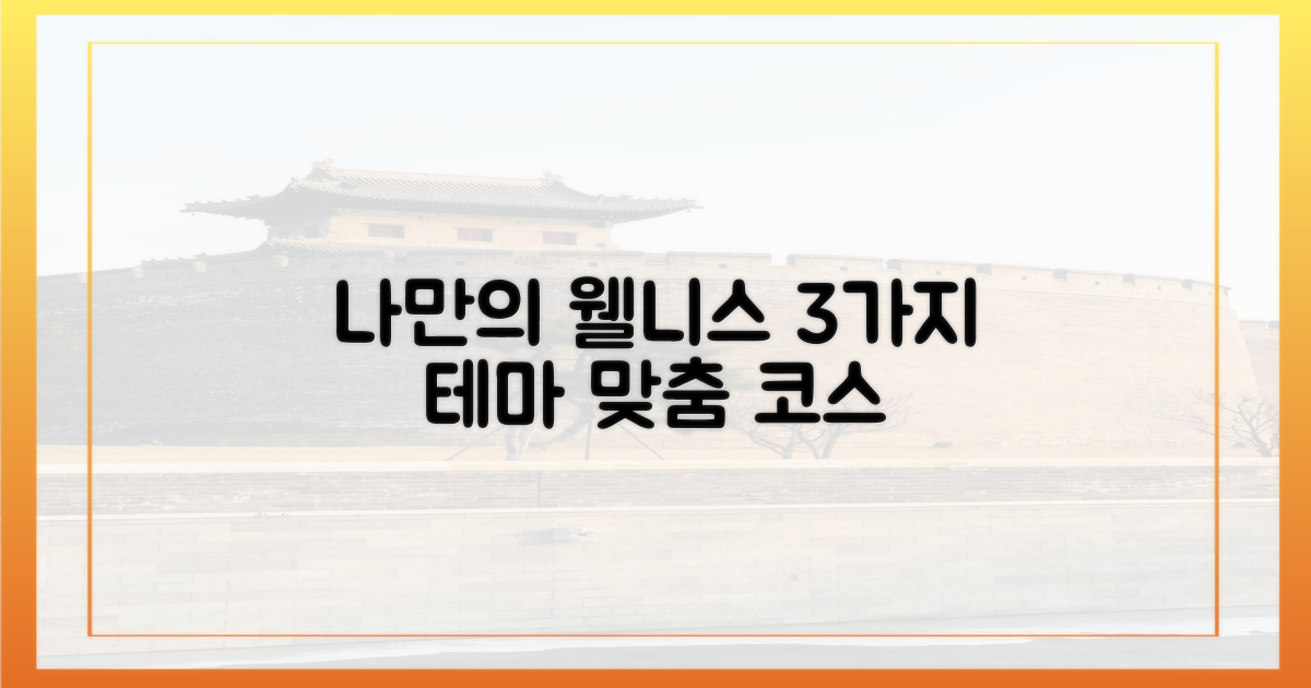 3가지 테마, 나만을 위한 웰니스 코스