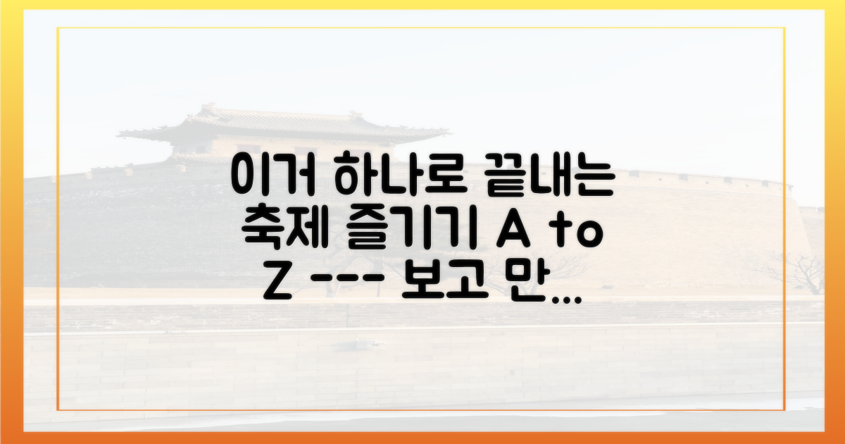 보고, 만들고, 즐기는 축제의 모든 것