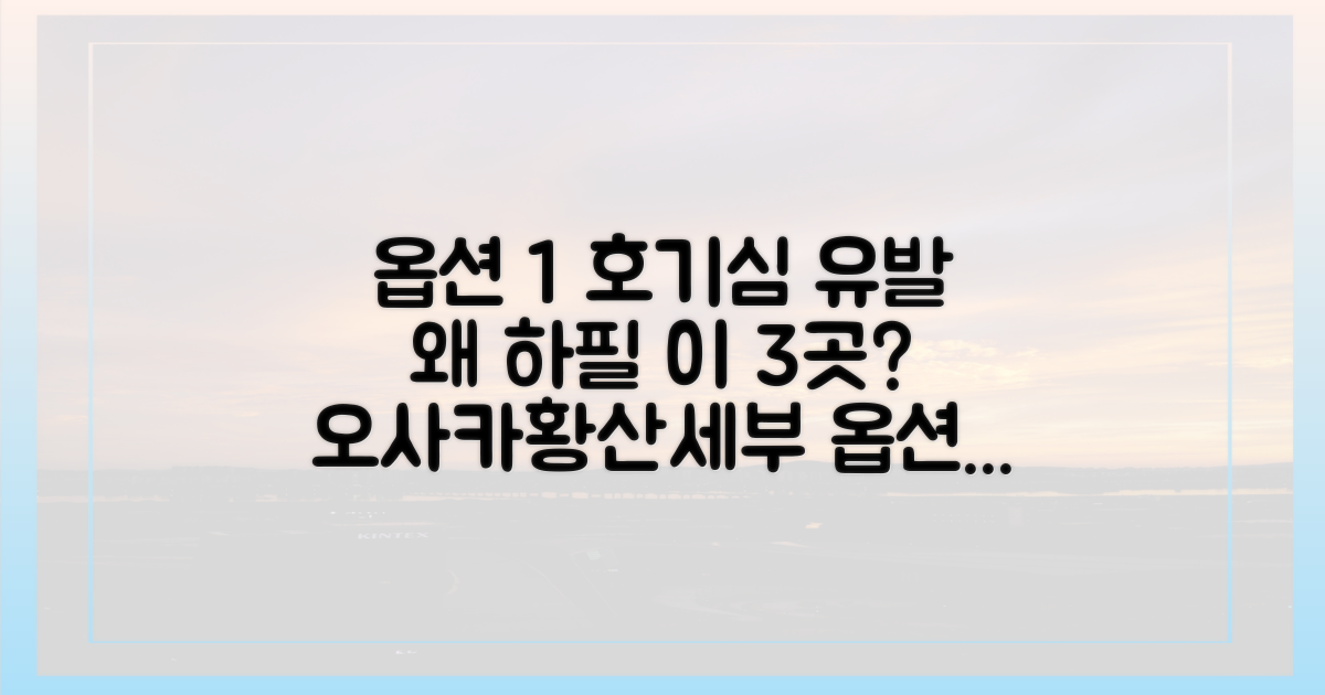 왜 하필 '오사카·황산·세부'일까?