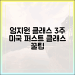 엄지원 클래스: 3주 미국 여행, 퍼스트 클래스 1가지 꿀팁