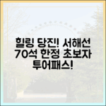 초보자도 힐링! 서해선 연계 당진 투어패스 70석 한정