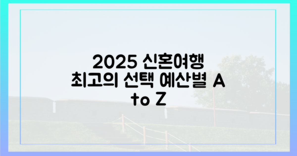 2025 신혼여행, 예산별 최고의 선택