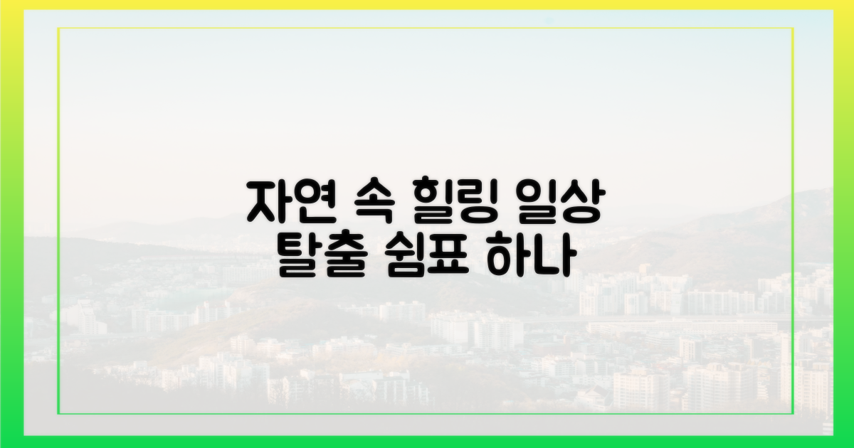 일상 탈출, 자연 속 힐링 처방