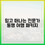 믿고 떠나는 여행, 전문가 동행 패키지 완벽 가이드