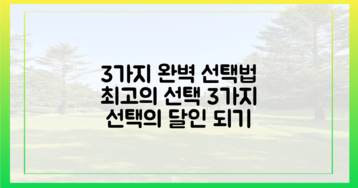 3가지 완벽 선택법