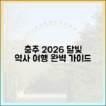 충주 2026 국가유산 야행 달빛 역사 여행 완벽 가이드