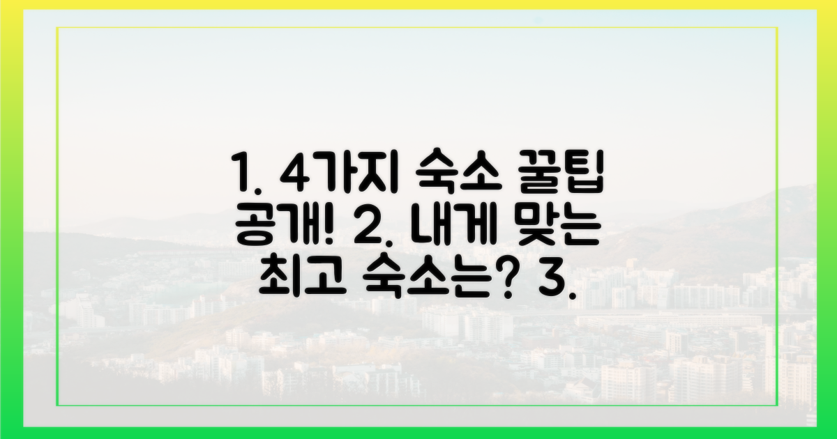 4가지 숙박 옵션