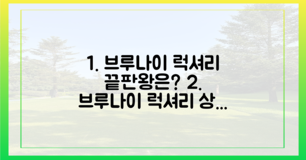 브루나이, 럭셔리의 기준은?