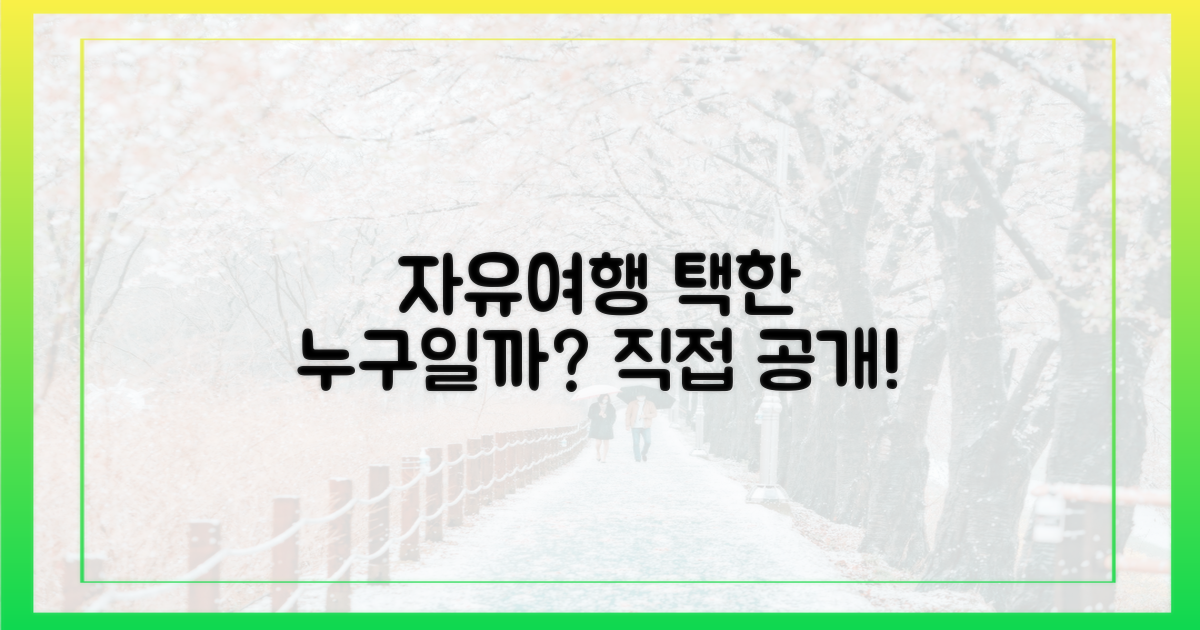 누가 자유여행을 택했나?